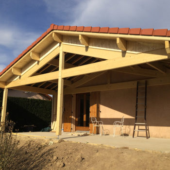 Amenagement terrasse et baie vitrée exterieur bois