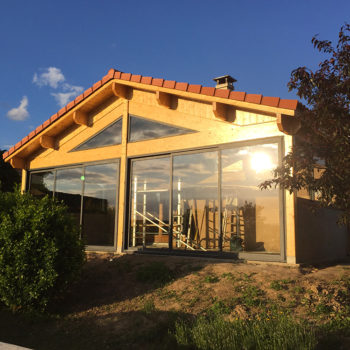 Amenagement terrasse et baie vitrée exterieur bois